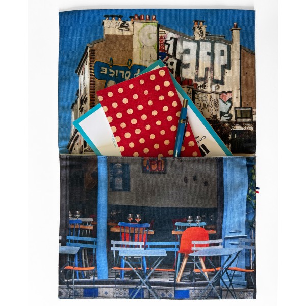 Paris Book Pouch Orange Bicycle