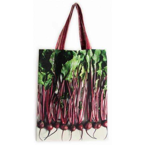 Sac de courses légumes - Sac à Betteraves - face - Sac réutilisable Maron Bouillie made in France.