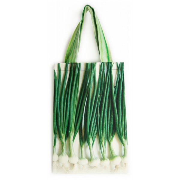 Vegetable shopping bag White onions - front - Maron Bouillie made in France reusable bag