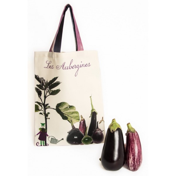 Tote Bag Eggplants - Vegetables - Kitchen - Maron Bouillie Paris Tote Bag Eggplants - Vegetables - Kitchen - Maron Bouillie Paris