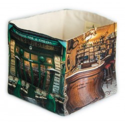 storage Fabric basket Paris Au petit fer à cheval Café Paris marais filled with document - Maron Bouillie made in France 2
