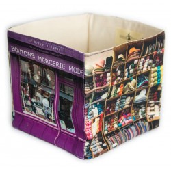 Decorating box for storage Paris vintage Haberdashery -  made in France sewing basket filled with spools of thread 2