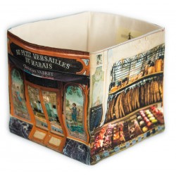 Home decor box Paris Boulangerie Au petit Versailles du marais placed on a low wall - Maron Bouillie made in France 2