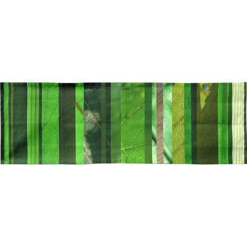 Cross runner with green vertical stripes