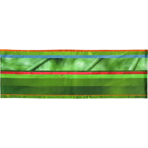 Cross runner with multicolored horizontal stripes