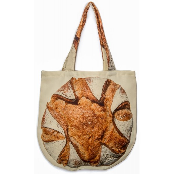 Sac boule de pain Maron Bouillie face  - Sac à pain made in France