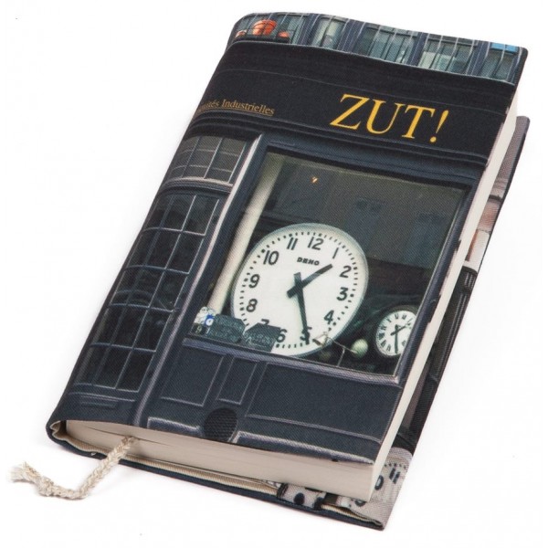 Book sleeve cover Paris store « Zut »- front view white background - Maron Bouillie made in France