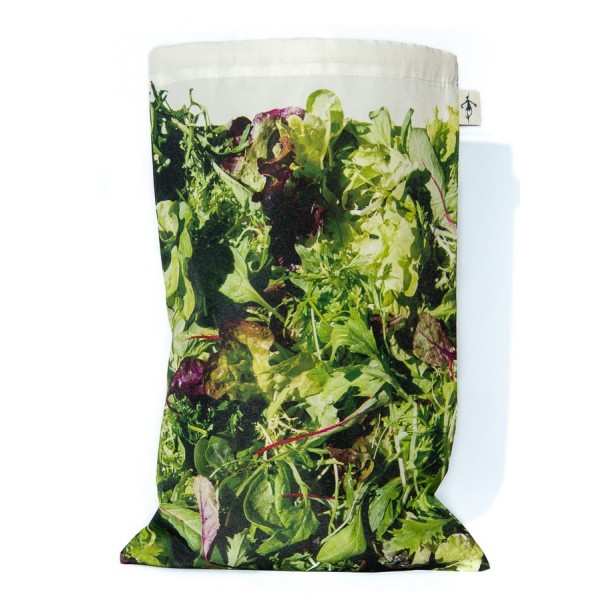 Sac à vrac réutilisable Salades pour courses ou rangement cuisine Maron Bouillie made in France