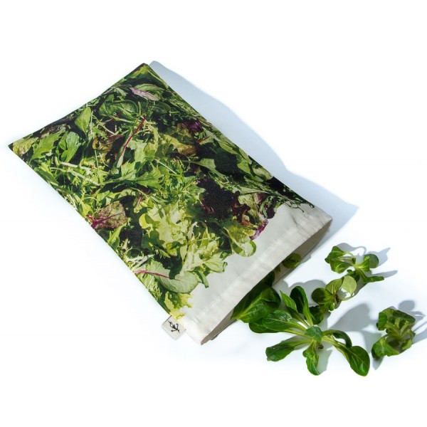 Sac à vrac réutilisable Salades pour courses ou rangement cuisine Maron Bouillie made in France