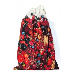 Sac à vrac réutilisable Fruits rouges pour courses ou rangement cuisine Maron Bouillie made in France