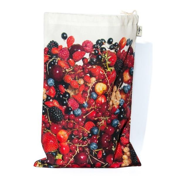 Red fruits Bag for bulk reusable - for shopping or Kitchen storage Maron Bouillie made in France