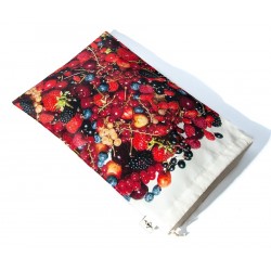 Sac à vrac réutilisable Fruits rouges pour courses ou rangement cuisine Maron Bouillie made in France