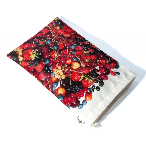 Red fruits Bag for bulk reusable - for shopping or Kitchen storage Maron Bouillie made in France