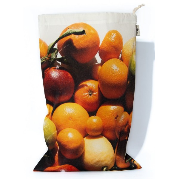 Citrus Bag for bulk reusable - for shopping or Kitchen storage Maron Bouillie made in France