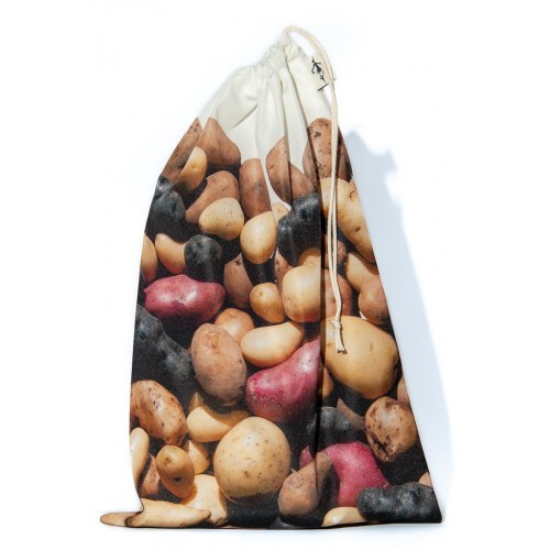 Patatoes Bag for bulk reusable - for shopping or Kitchen storage Maron Bouillie made in France
