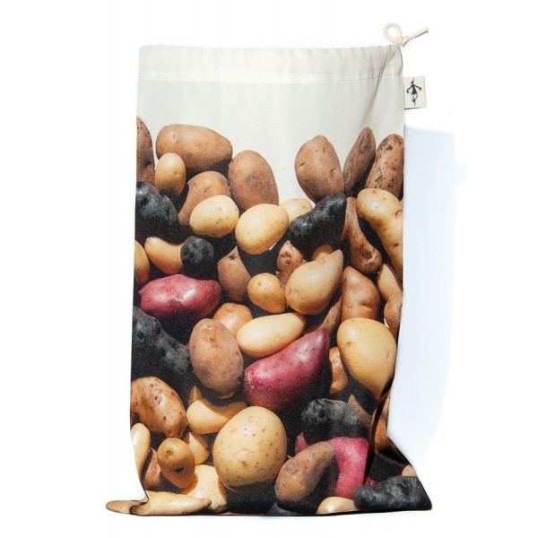 Patatoes Bag for bulk reusable - for shopping or Kitchen storage Maron Bouillie made in France