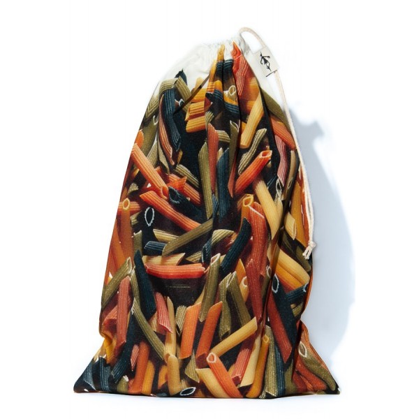 Sac à vrac réutilisable Pâtes Pennes pour courses ou rangement cuisine Maron Bouillie made in France