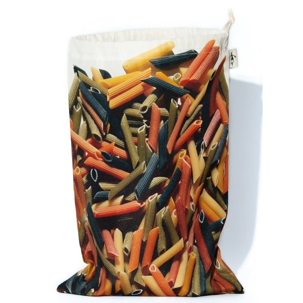 Sac à vrac réutilisable Pâtes Pennes pour courses ou rangement cuisine Maron Bouillie made in France