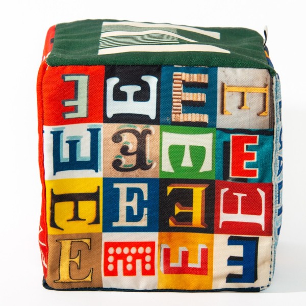 Panier de rangement maison deco lettre E - Vue dessous 16 petits E - Maron Bouillie made in France