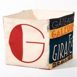 Alphabet letter box F filled with wood colorful toys - Maron Bouillie made in France 2