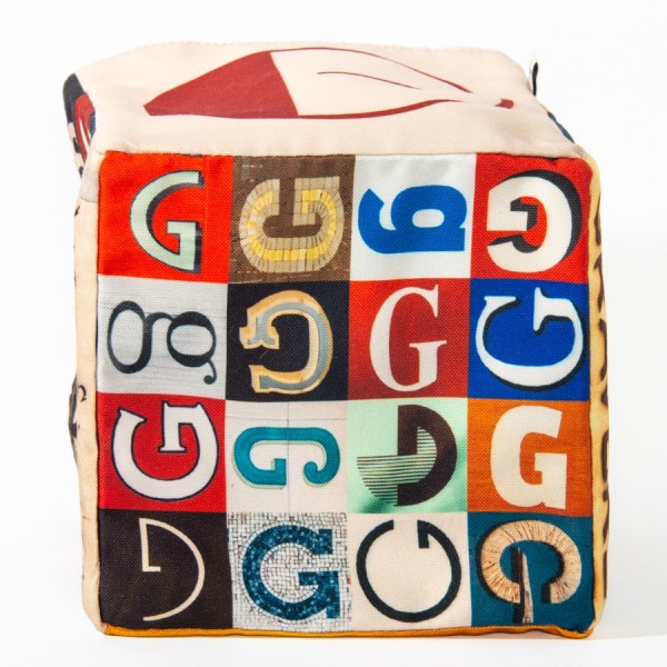 Panier de rangement maison deco lettre G - Vue dessous 16 petits G - Maron Bouillie made in France