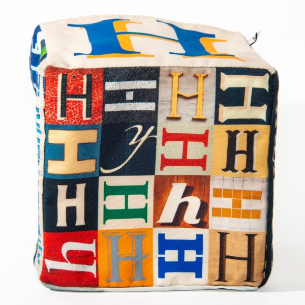 Alphabet home storage box letter H - bottom view 16 small H - Maron Bouillie Home goods basket made in France Alphabet home storage box letter H - bottom view 16 small H - Maron Bouillie Home goods basket made in France