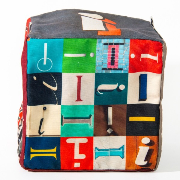 Alphabet home storage box letter I - bottom view 16 small I - Maron Bouillie Home goods basket made in France