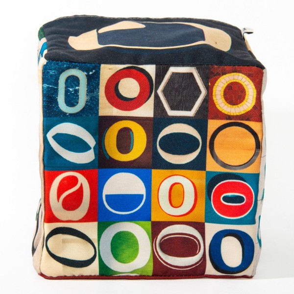 Panier de rangement maison deco lettre O - Vue dessous 16 petits O - Maron Bouillie made in France
