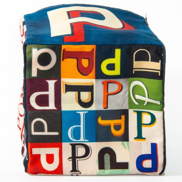 Alphabet home storage box letter P - bottom view 16 small P - Maron Bouillie Home goods basket made in France Alphabet home storage box letter P - bottom view 16 small P - Maron Bouillie Home goods basket made in France
