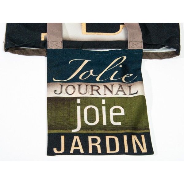 J Initial bag inside pocket printed with French words Joie, Jardin - Maron Bouillie letter tote bag J Initial bag inside pocket printed with French words Joie, Jardin - Maron Bouillie letter tote bag