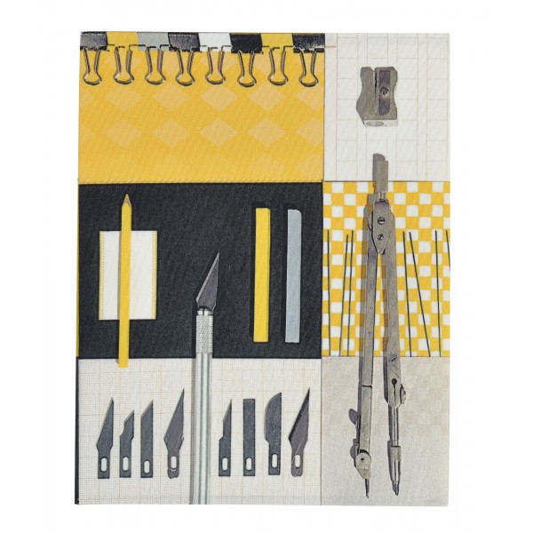 Protège cahier La Bricole Jaune et noir Protège cahier La Bricole Jaune et noir
