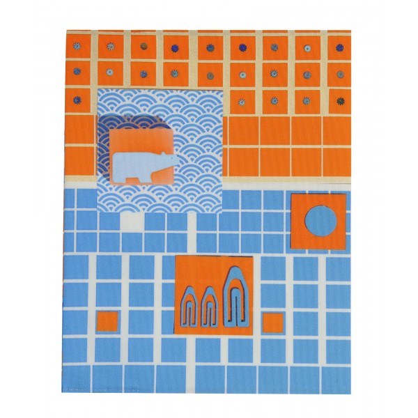 Protège cahier La Bricole Orange et bleu Protège cahier La Bricole Orange et bleu