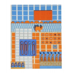 Protège cahier La Bricole Orange et bleu 2