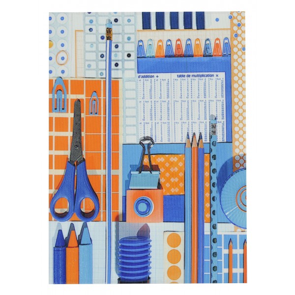 Protège cahier La Bricole Orange et bleu