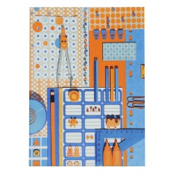 Protège cahier La Bricole Orange et bleu