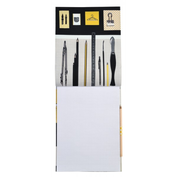Housse de Bloc note La Bricole Jaune et noir Housse de Bloc note La Bricole Jaune et noir