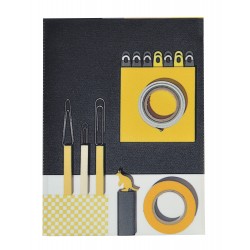Housse de Bloc note La Bricole Jaune et noir 2