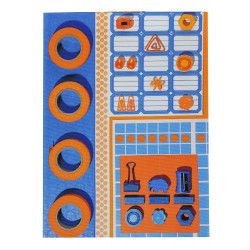 Housse de Bloc note La Bricole Orange et bleu 2