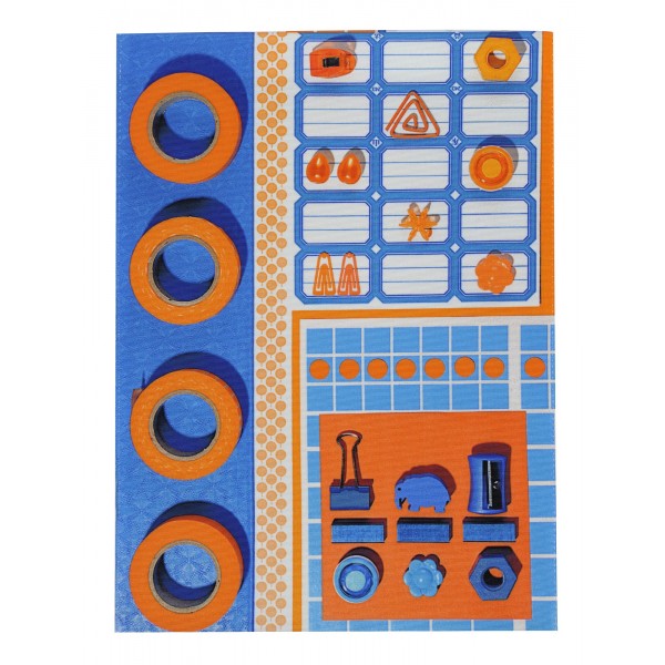 Housse de Bloc note La Bricole Orange et bleu Housse de Bloc note La Bricole Orange et bleu