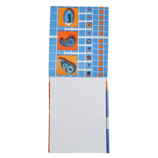 Housse de Bloc note La Bricole Orange et bleu Housse de Bloc note La Bricole Orange et bleu