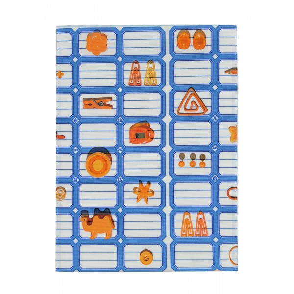Housse de Bloc note La Bricole Orange et bleu Housse de Bloc note La Bricole Orange et bleu