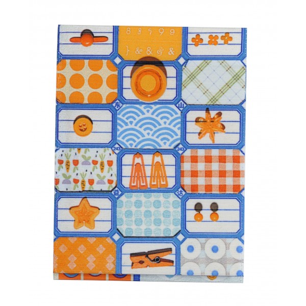 Housse de Bloc note La Bricole Orange et bleu Housse de Bloc note La Bricole Orange et bleu