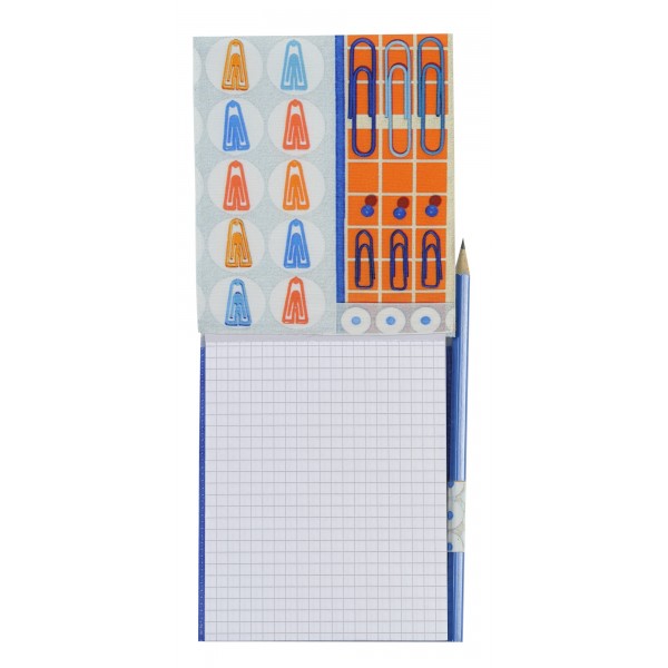 Housse de Bloc note La Bricole Orange et bleu Housse de Bloc note La Bricole Orange et bleu