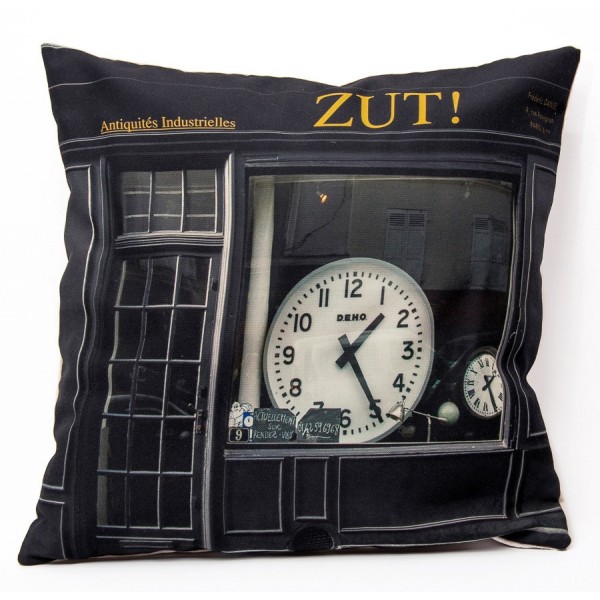 Housse de coussin Zut ! collection Paris retro - Maron Bouillie made in France