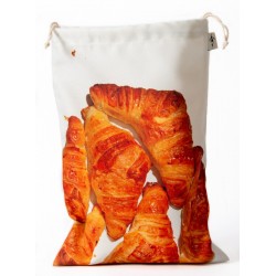 Maron Bouillie Paris Croissants clutch bag on a white background -  Made in France produce bag 2