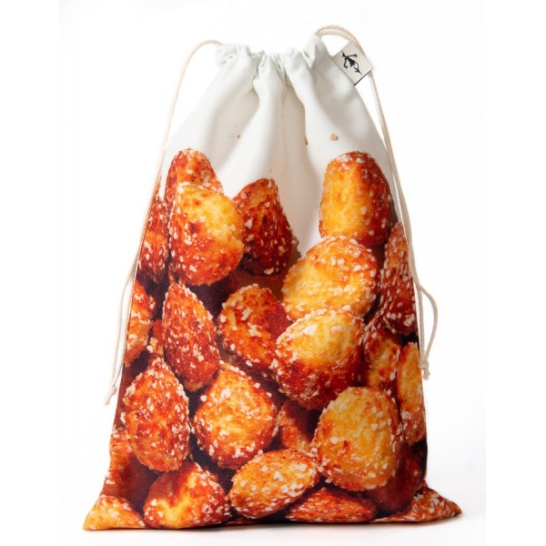 Maron Bouillie Paris Chouquettes clutch bag on a white background closed size M -  Made in France produce bag Maron Bouillie Paris Chouquettes clutch bag on a white background closed size M -  Made in France produce bag