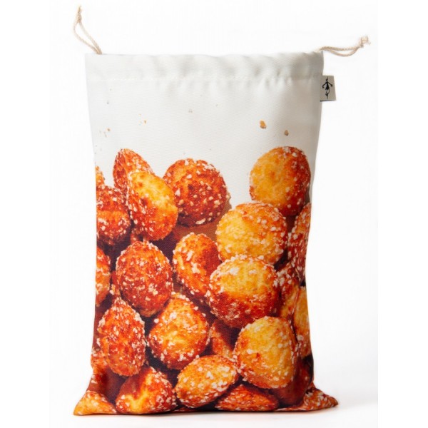 Maron Bouillie Paris Chouquettes clutch bag on a white background open size M -  Made in France produce bag Maron Bouillie Paris Chouquettes clutch bag on a white background open size M -  Made in France produce bag