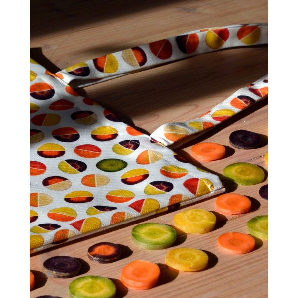 Graphic Vegetable tote bag Carrots - made in France - Maron Bouillie Paris