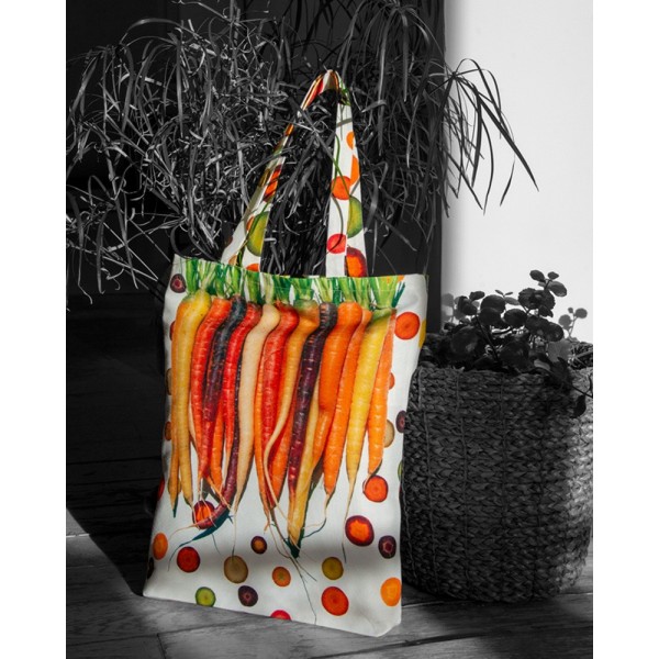 Graphic Vegetable tote bag Carrots - made in France - Maron Bouillie Paris