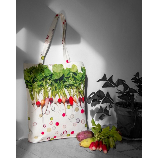 Graphic Vegetable tote bag Radish - made in France - Maron Bouillie Paris